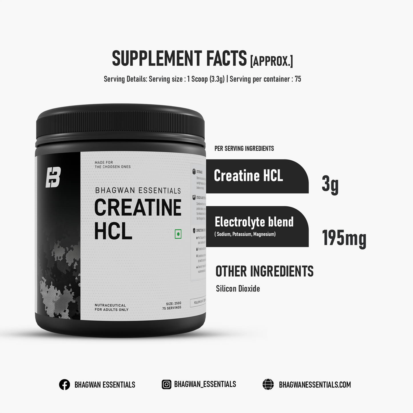 Creatine HCL + Electrolytes   | 100% Pure